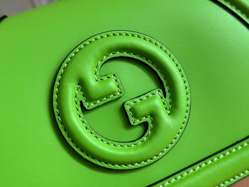 GG Blondie Handbag 21.5cm Green Calfskin