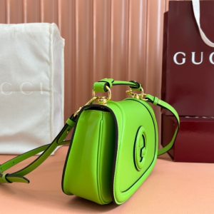GG Blondie Medium Handbag 27cm Green Calfskin