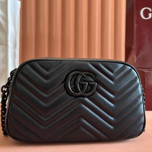 Gucci GG Marmont 24 Bag All Black Calfskin 248345