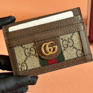 img_89648692_20250120_i1737359704_2087_0_jpg Gucci Ophidia Card Holder Wallet Brown Ebony Canvas Leather 239965