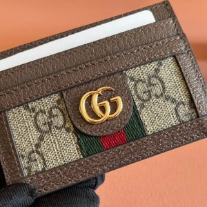 img_89648692_20250120_i1737359704_3213_1_jpg Gucci Ophidia Card Holder Wallet Brown Ebony Canvas Leather 239965