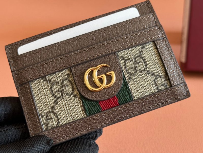 img_89648692_20250120_i1737359704_3213_1_jpg Gucci Ophidia Card Holder Wallet Brown Ebony Canvas Leather 239965