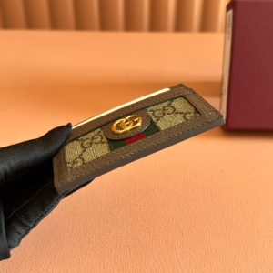 img_89648692_20250120_i1737359704_4214_3_jpg Gucci Ophidia Card Holder Wallet Brown Ebony Canvas Leather 239965