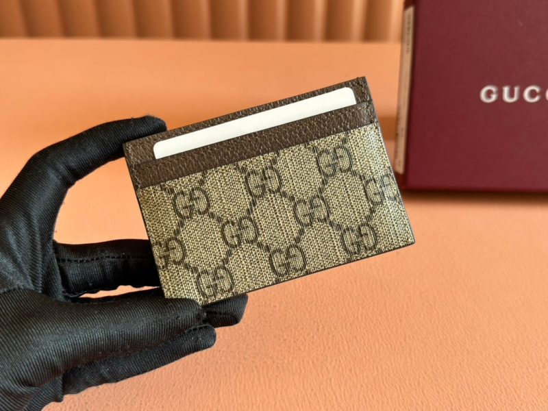 img_89648692_20250120_i1737359704_5897_4_jpg Gucci Ophidia Card Holder Wallet Brown Ebony Canvas Leather 239965