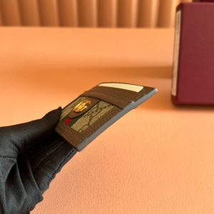 img_89648692_20250120_i1737359704_6905_5_jpg Gucci Ophidia Card Holder Wallet Brown Ebony Canvas Leather 239965