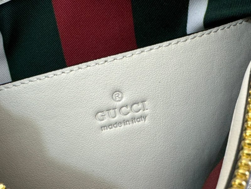 Gucci Ophidia 24.5cm Bag Beige White Canvas 239670