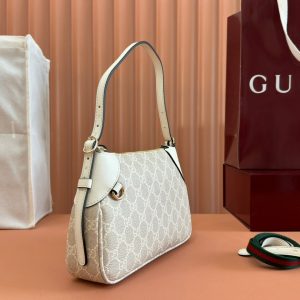 Gucci Ophidia 24.5cm Bag Beige White Canvas 239670