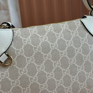 Gucci Ophidia 24.5cm Bag Beige White Canvas 239670
