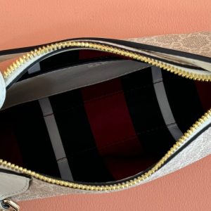 Gucci Ophidia 24.5cm Bag Beige White Canvas 239670