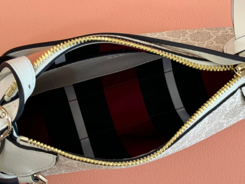 Gucci Ophidia 24.5cm Bag Beige White Canvas 239670