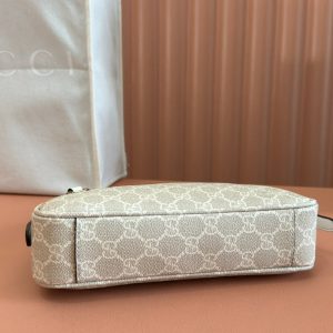 Gucci Ophidia 24.5cm Bag Beige White Canvas 239670