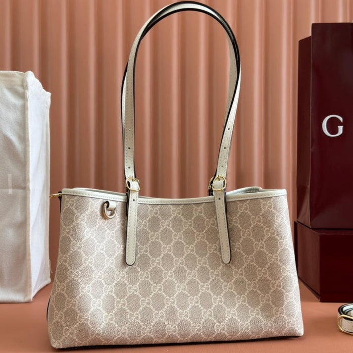 img_89648692_20250303_i1740991435_4723_5_jpg Gucci Ophidia 31cm Bag Beige White Canvas 239666