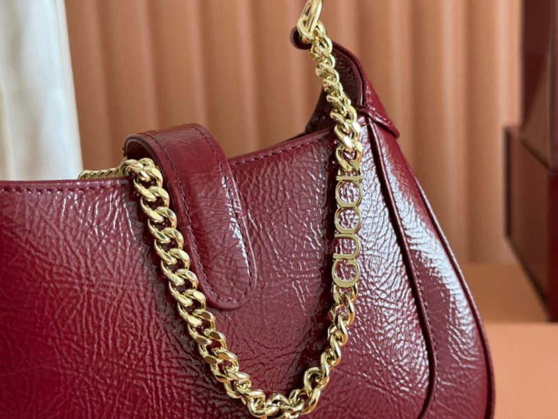 Gucci Jackie Notte Bag Rosso Ancora Red Patent Leather 248415