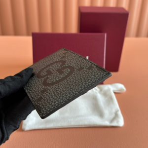 Gucci Card Wallet Grey mix Black Leather 248421