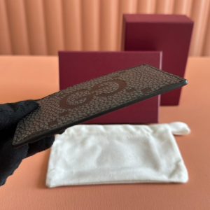 Gucci Card Wallet Grey mix Black Leather 248421