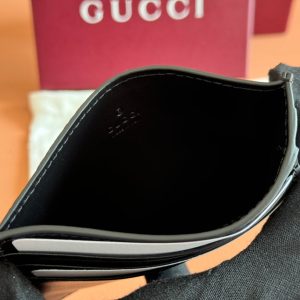 Gucci Card Wallet Grey mix Black Leather 248421