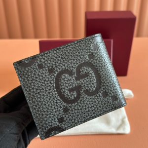 Gucci Wallet Grey mix Black Leather 248423