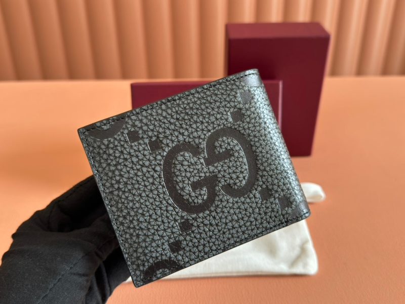 Gucci Wallet Grey mix Black Leather 248423