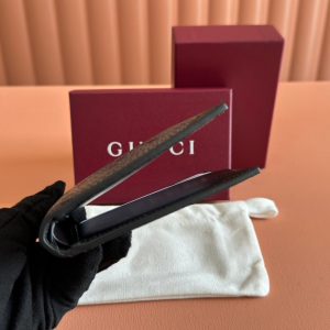 Gucci Wallet Grey mix Black Leather 248423