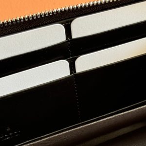 Gucci Long Wallet Grey mix Black Leather 248424