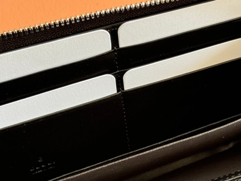 Gucci Long Wallet Grey mix Black Leather 248424