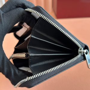 Gucci Long Wallet Grey mix Black Leather 248424