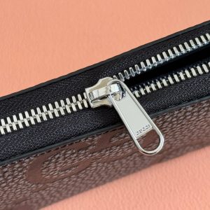 Gucci Long Wallet Grey mix Black Leather 248424