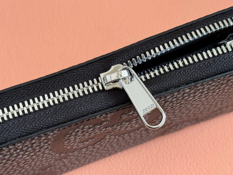 Gucci Long Wallet Grey mix Black Leather 248424