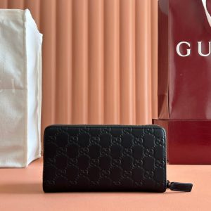 img_89648692_20250309_i1741501956_5303_1_jpg Gucci Zipper Wallet Black Embossed 248406