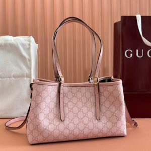 Gucci Ophidia 31cm Bag Pink Canvas 244357