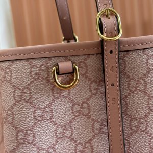 Gucci Ophidia 31cm Bag Pink Canvas 244357