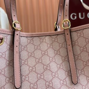 Gucci Ophidia 31cm Bag Pink Canvas 244357