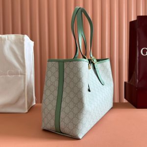 Gucci Ophidia 38cm Bag Green Canvas 244367