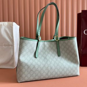 Gucci Ophidia 38cm Bag Green Canvas 244367