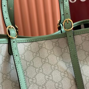 Gucci Ophidia 31cm Bag Green Canvas 244368