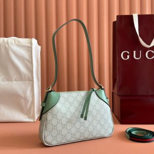 Gucci Ophidia 24.5cm Bag Green Canvas 244369