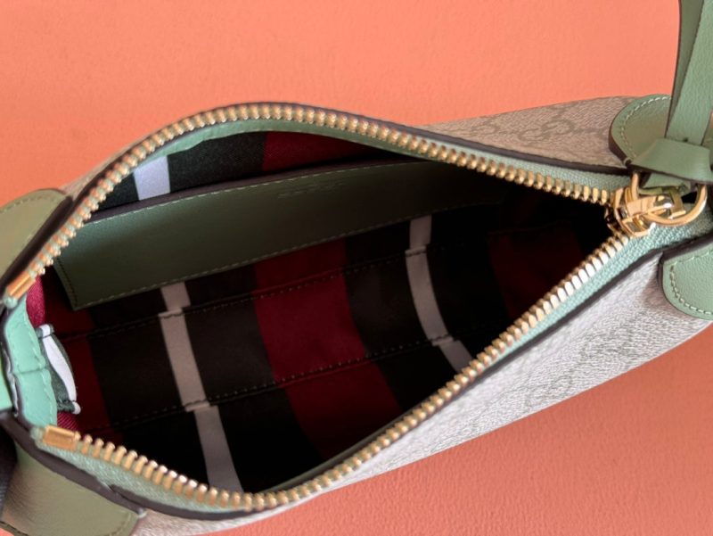 Gucci Ophidia 24.5cm Bag Green Canvas 244369