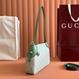 Gucci Ophidia 24.5cm Bag Green Canvas 244369