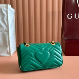 Gucci GG Marmont 22 Bag Green Calfskin Gold Hardware 248371