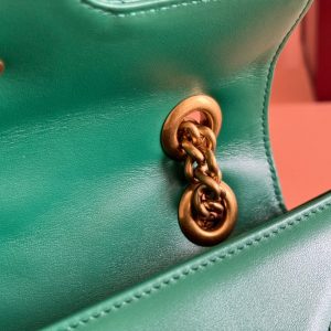 Gucci GG Marmont 22 Bag Green Calfskin Gold Hardware 248371