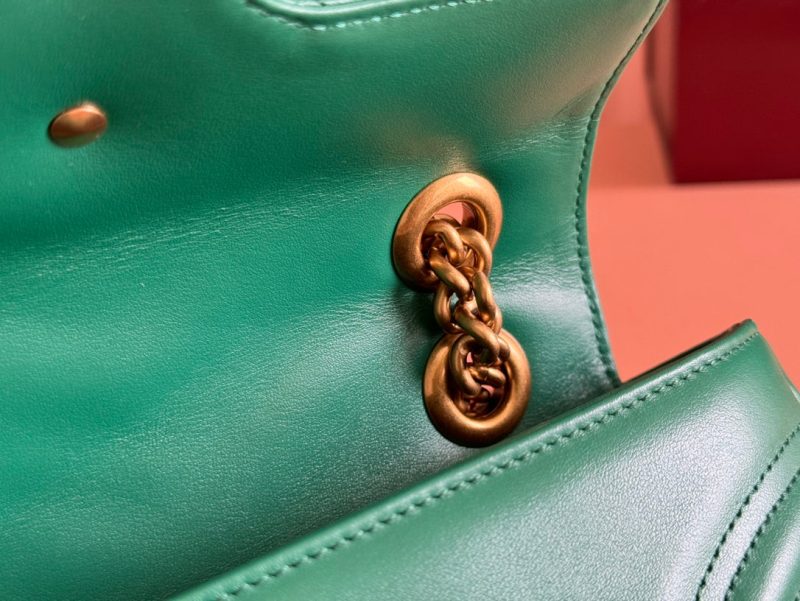 Gucci GG Marmont 22 Bag Green Calfskin Gold Hardware 248371
