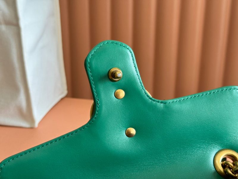 Gucci GG Marmont 22 Bag Green Calfskin Gold Hardware 248371