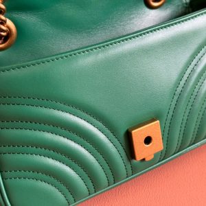 Gucci GG Marmont 22 Bag Green Calfskin Gold Hardware 248371