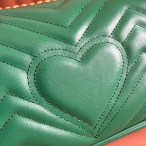 Gucci GG Marmont 22 Bag Green Calfskin Gold Hardware 248371