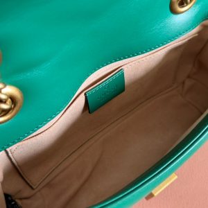Gucci GG Marmont 22 Bag Green Calfskin Gold Hardware 248371
