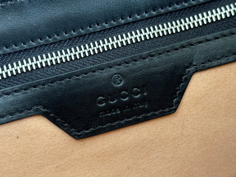 Gucci GG Marmont 26 Bag with Silver Hardware Black Calfskin 248245