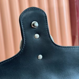 Gucci GG Marmont 26 Bag with Silver Hardware Black Calfskin 248245