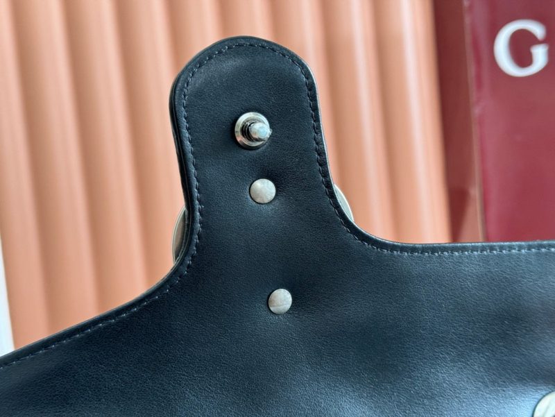 Gucci GG Marmont 26 Bag with Silver Hardware Black Calfskin 248245