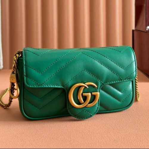 Gucci GG Marmont 16.5 Bag Green Calfskin 248372