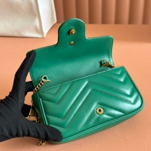 Gucci GG Marmont 16.5 Bag Green Calfskin 248372